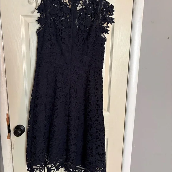 Eliza J Navy Floral Lace High-Low Cocktail Dress - Picture 5 of 5
